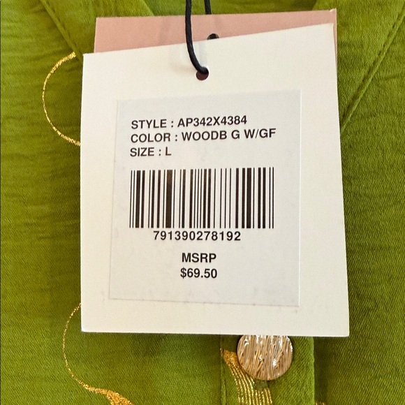 Parker Green and Gold Blouse - Picture 6 of 7